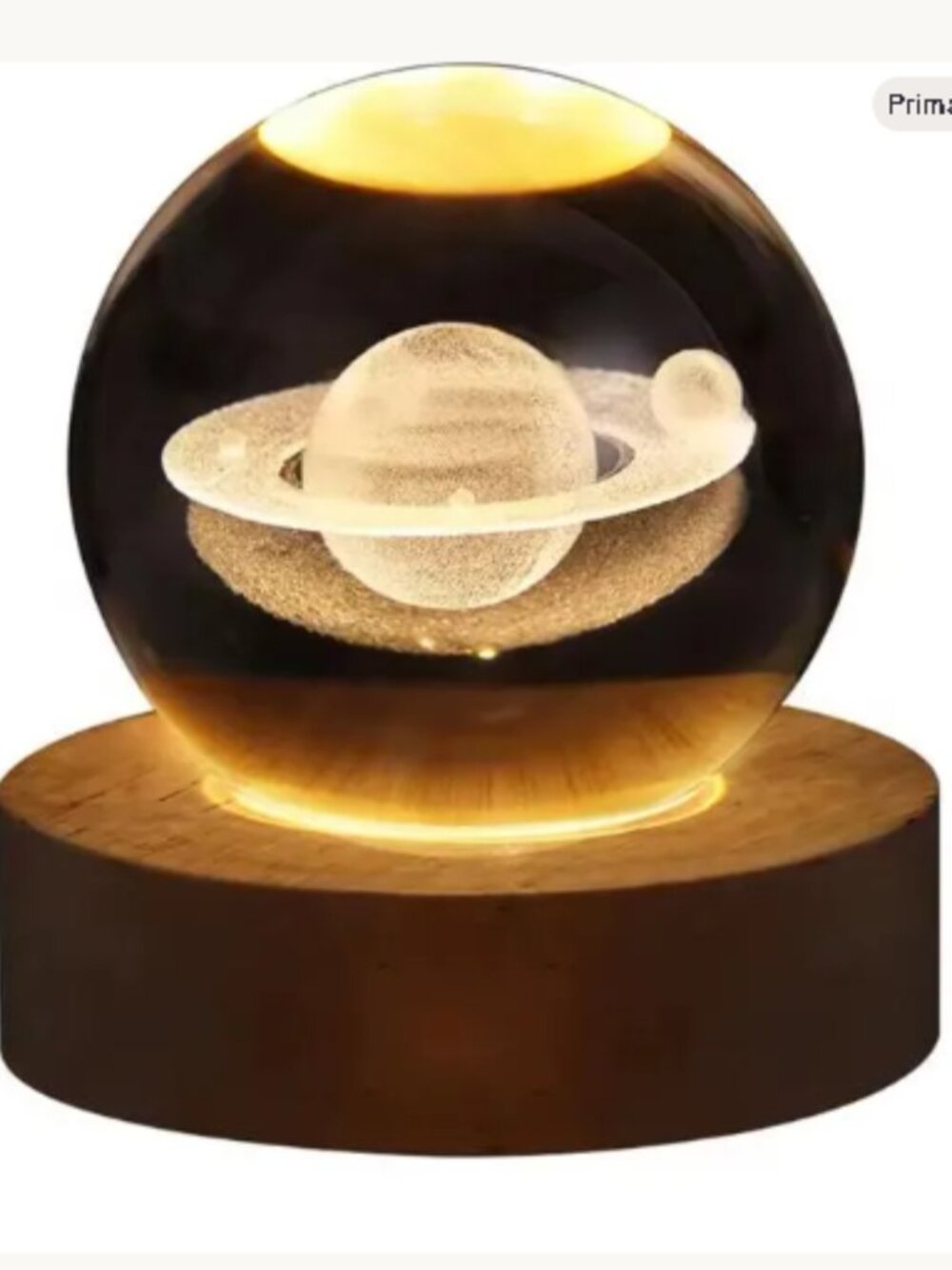 Unique 3D Crystal Ball Lamp with Planetary Projections USB Night Light for Cozy
